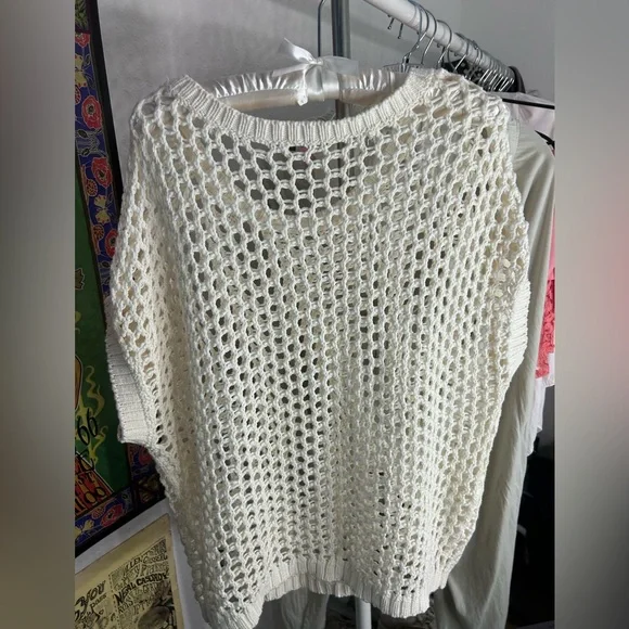 Vince Camuto chunky knit pullover top, NWT, size XL, off-white cream ivory color - Picture 2 of 4